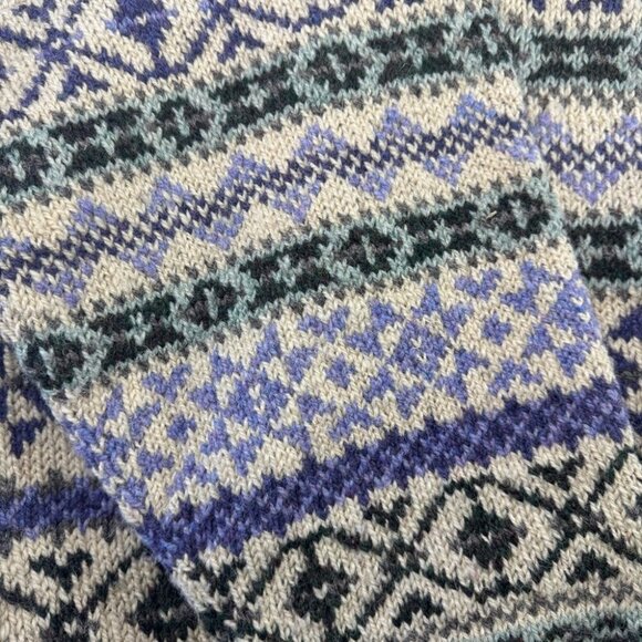 Vintage Cream and Green Patterned Sweater - Picture 5 of 15